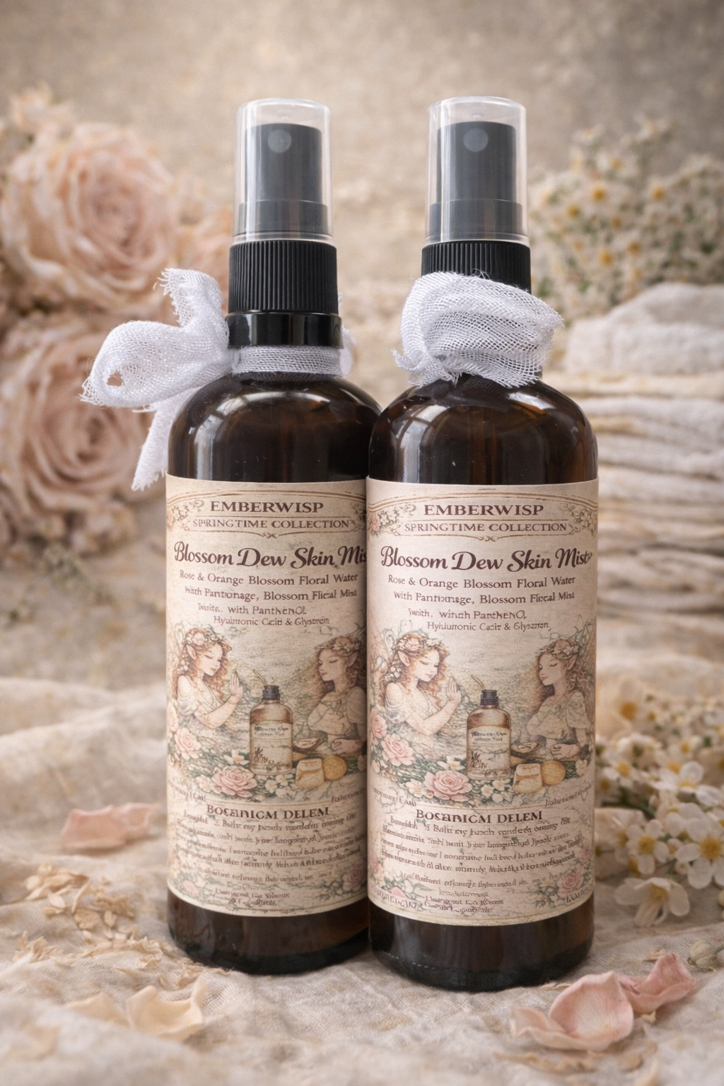 Emberwisp – Springtime Collection
Blossom Dew Skin Mist
Rose & Orange Blossom Botanical Hydration Mist