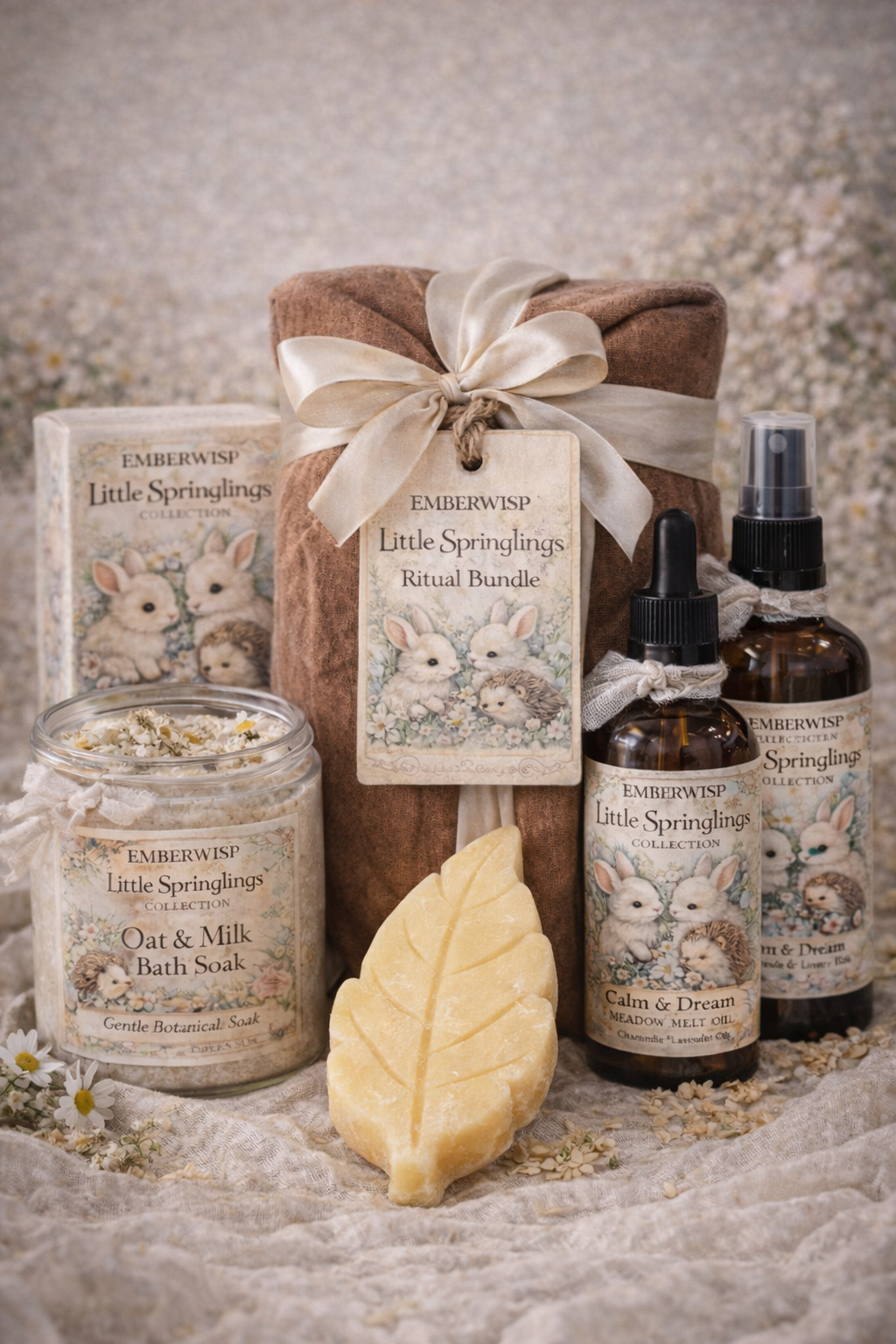 Emberwisp
Little Springlings Ritual Bundle
A gentle bedtime ritual bundle for little ones.